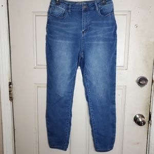 Cali 1850 Medium Blue High Rise Denim Skinny Jeans (Size: 13)